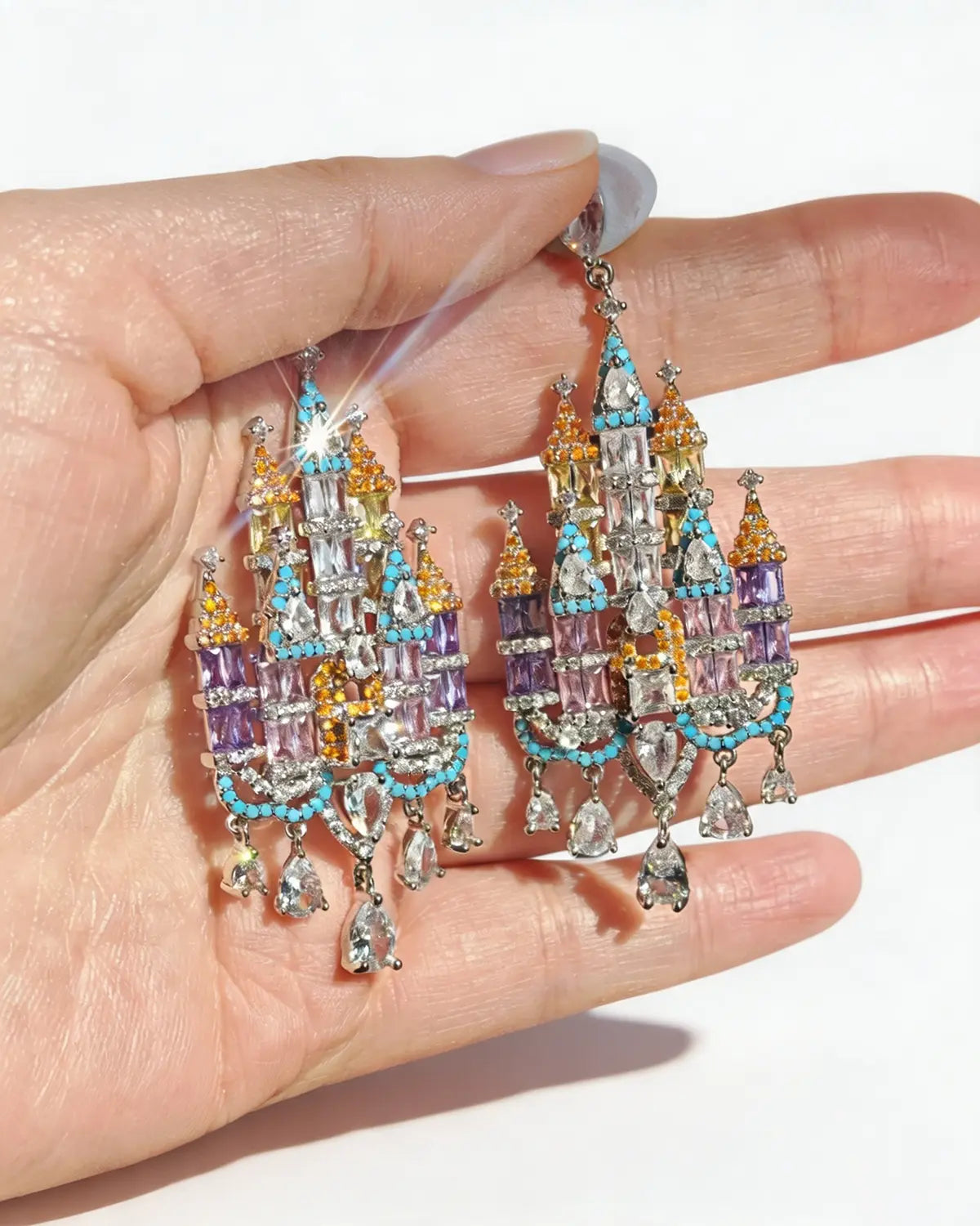 Multicolor Castle Drop Earrings Party Statement Jewelry Gift SP310
