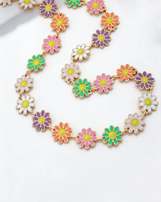 Multicolor Daisy Necklace Summer Vacation Boutique Jewelry Gift SP286
