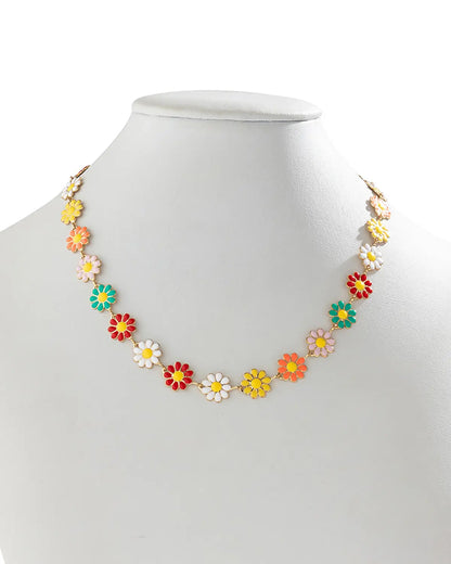 Multicolor Daisy Necklace Summer Vacation Boutique Jewelry Gift SP286