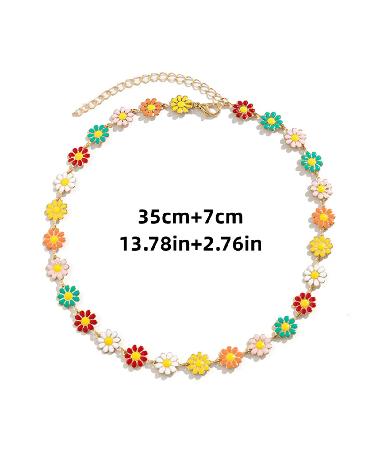 Multicolor Daisy Necklace Summer Vacation Boutique Jewelry Gift SP286
