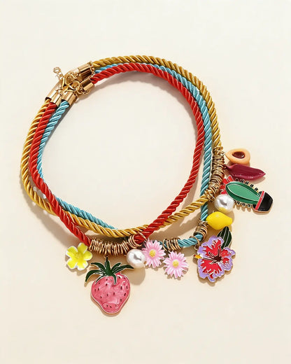 Multicolor Rope Charm Necklace Vacation Boho Boutique Gift SP304