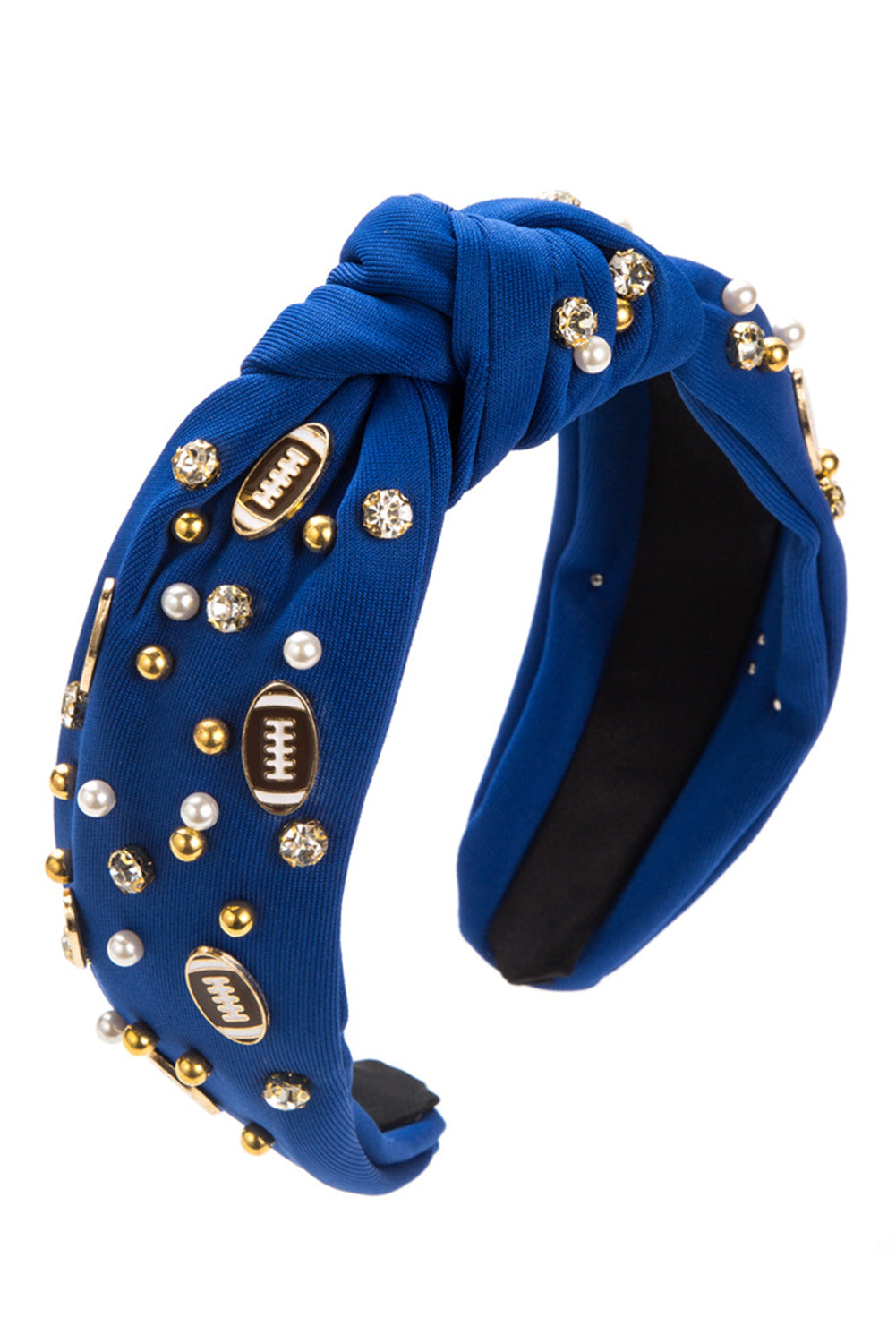 Wholesale Game day football Rhinestone&Pearl Headband Festives Celebrations Hair Hoop Elastic Headbands For Adults And Kids SP012