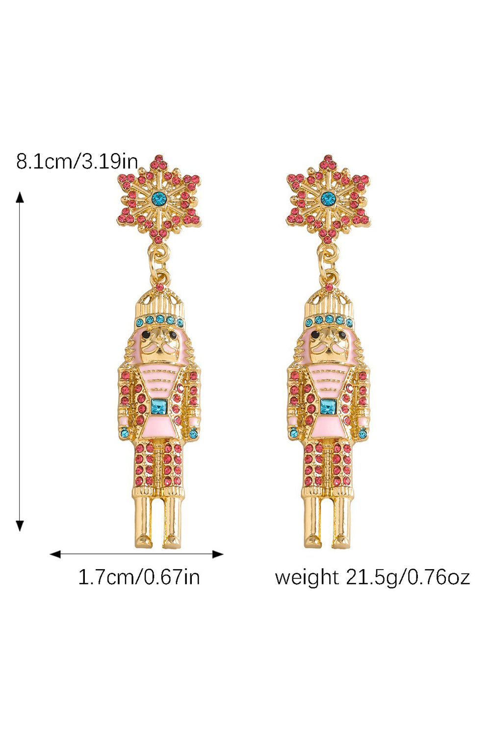 Wholesale Rhinestone Nutcracker Christmas EarringsWholesale Rhinestone Nutcracker Christmas Earrings SP015