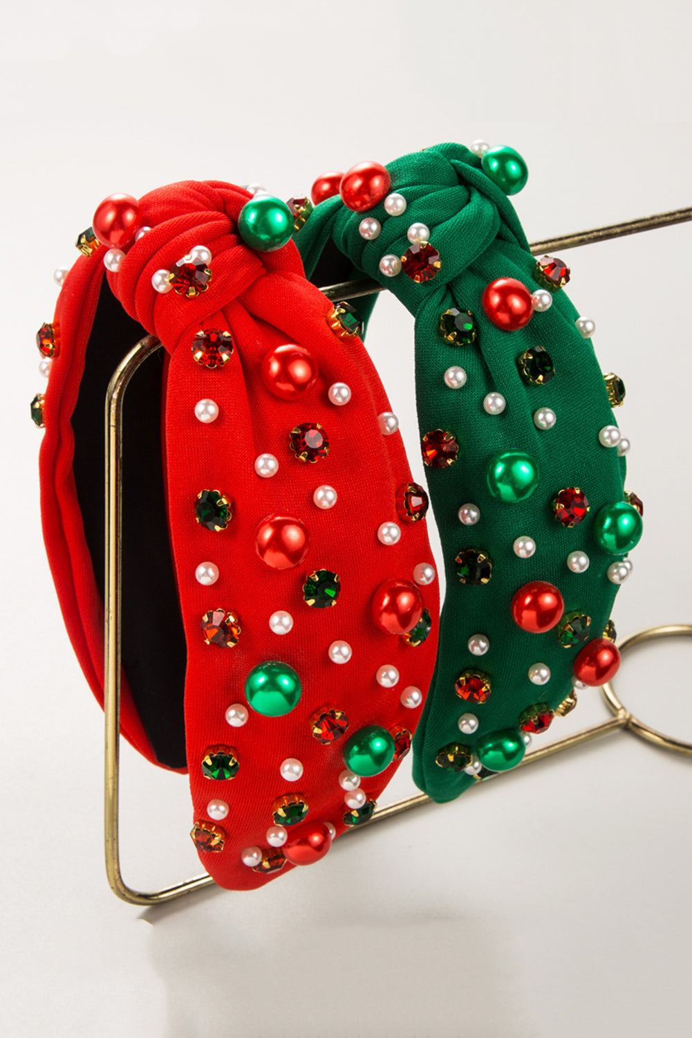 Wholesale Christmas Rhinestone&Pearl Headband Festives Celebrations Hair Hoop Elastic Headbands For Adults And Kids SP011