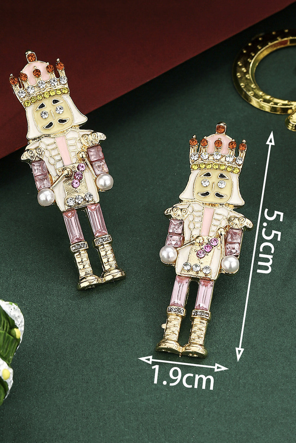 Wholesale Pink Nutcracker Drop EarringsWholesale Pink Nutcracker Drop Earrings SP016
