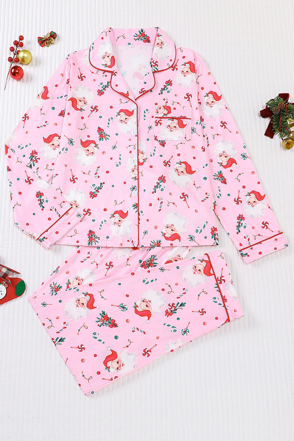 Wholesale Christmas Pajamas Womens Pajamas Set 2 Piece Soft Button-Down PJs Set Sleepwear Loungewear WL004