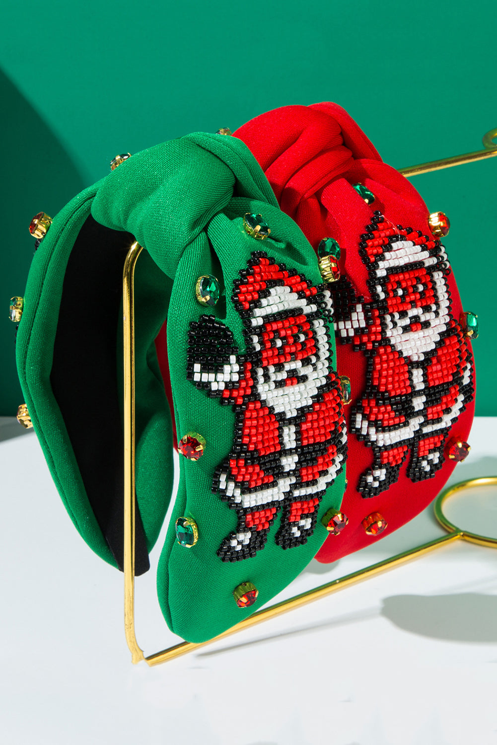 Wholesale Christmas Santa Headband beaded Festives Celebrations Hair Hoop Elastic Headbands For Adults And Kids SP009
