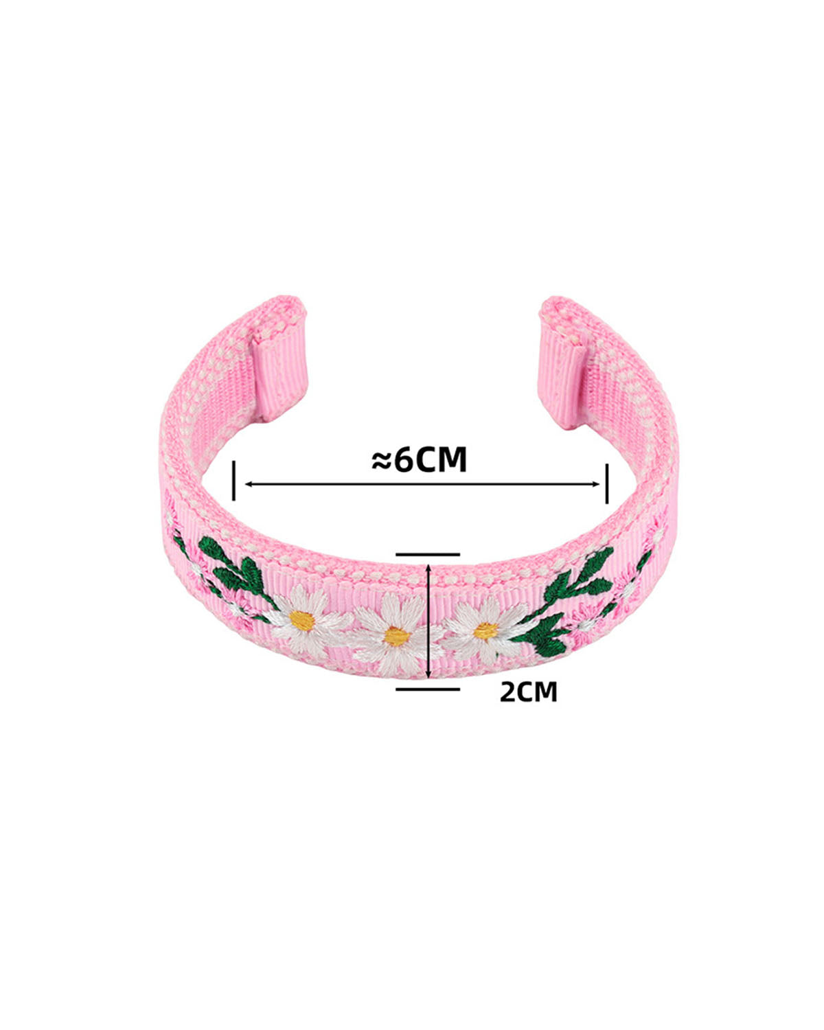 Wholesale Pink Daisy Embroidered Wristlet Casual Accessory SP198