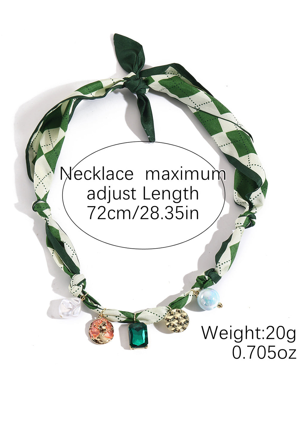 Wholesale green stone leopard pink bow silk scarf necklace SP008