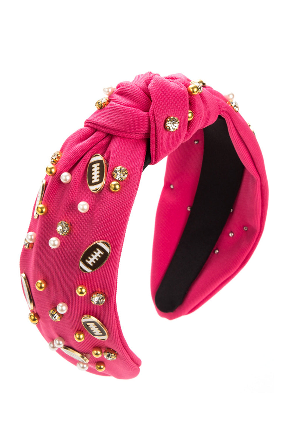 Wholesale Game day football Rhinestone&Pearl Headband Festives Celebrations Hair Hoop Elastic Headbands For Adults And Kids SP012