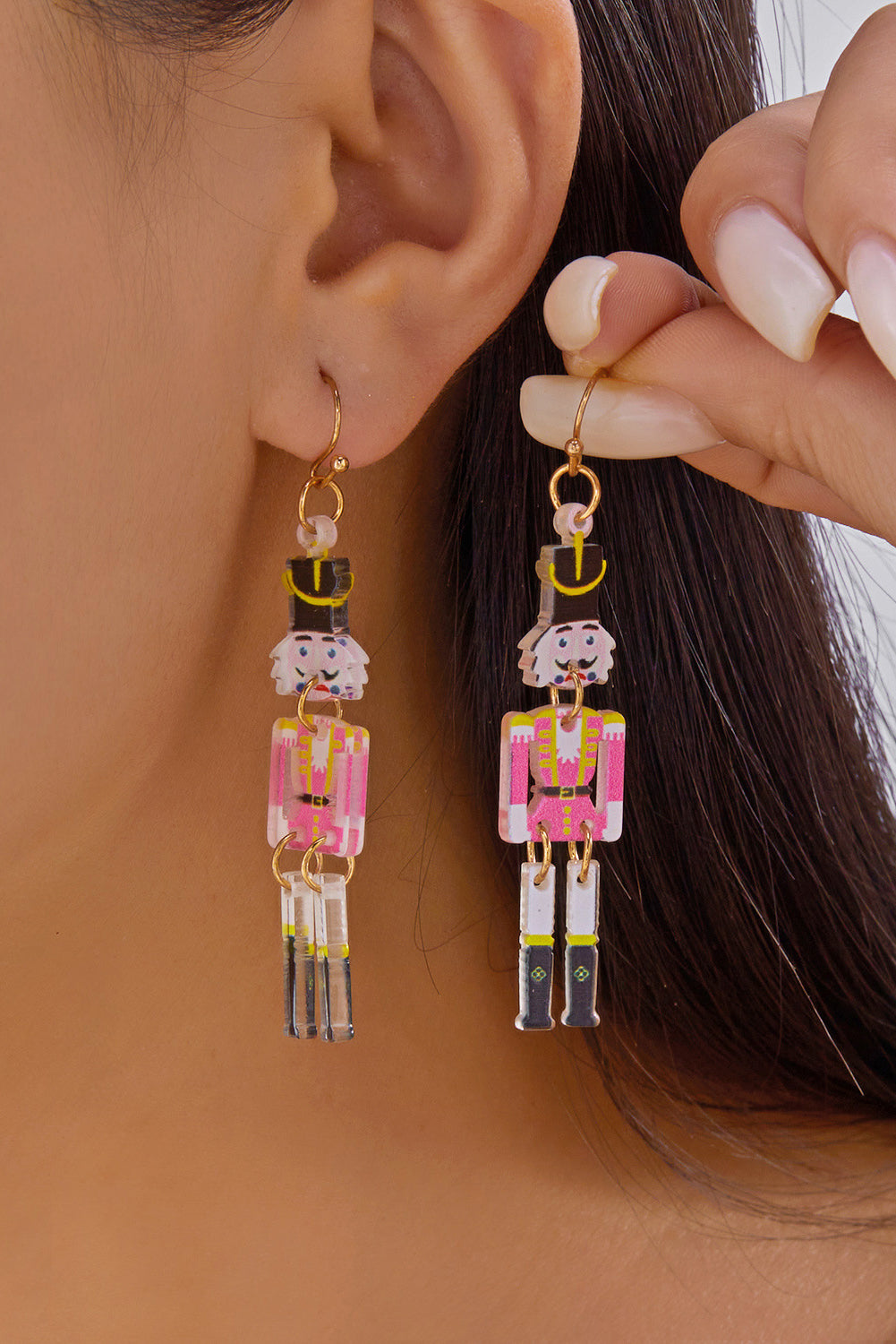 Wholesale Christmas series earrings fashionable and versatile Christmas love elk acrylic earrings  SP014