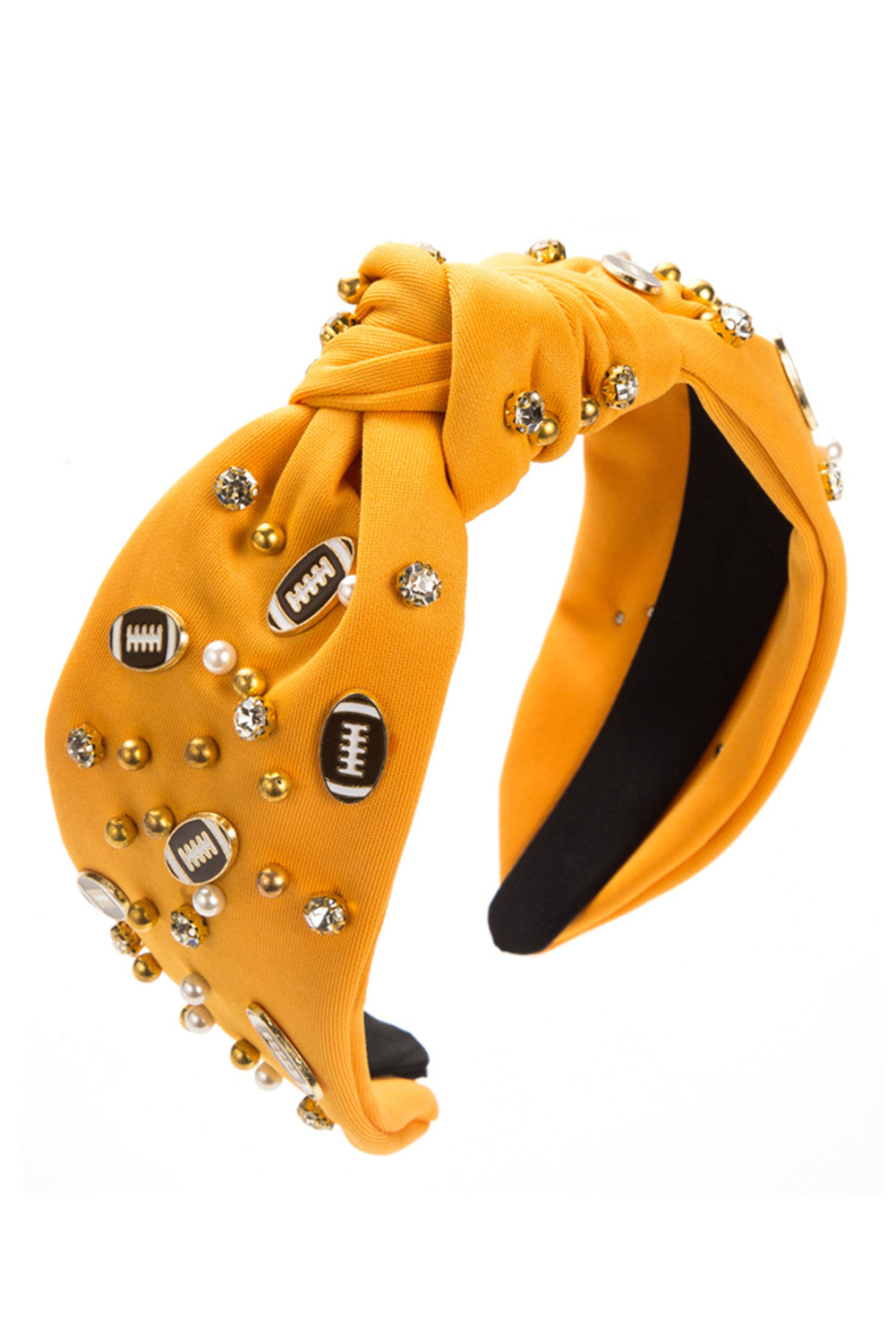 Wholesale Game day football Rhinestone&Pearl Headband Festives Celebrations Hair Hoop Elastic Headbands For Adults And Kids SP012