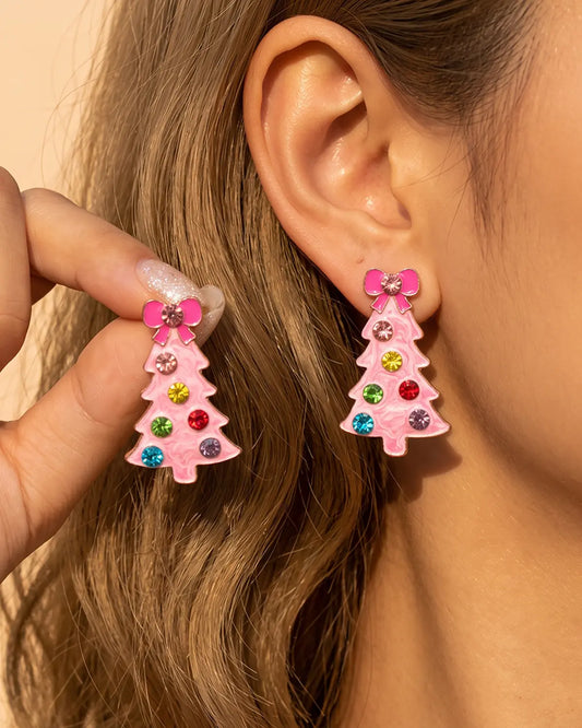 Pink Christmas Earrings Party Boutique SP342-PK