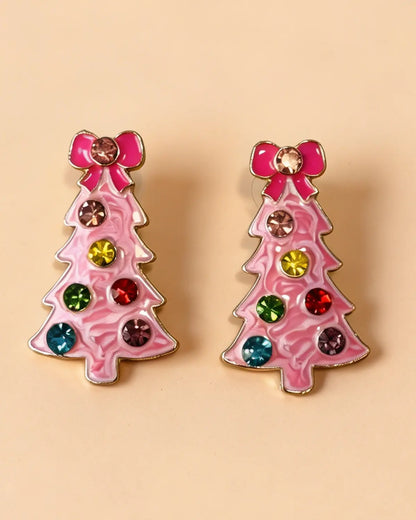 Pink Christmas Earrings Party Boutique SP342-PK