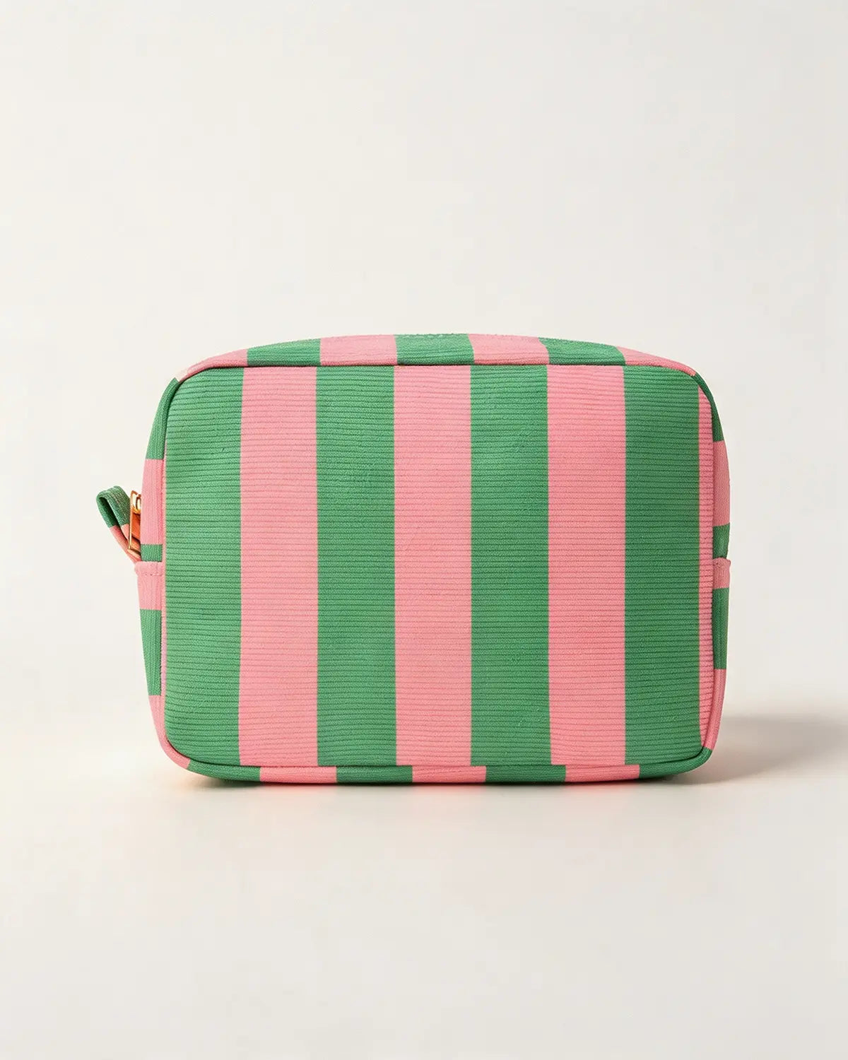 Pink Green Striped Cosmetic Bag Travel Boutique Gift SP274