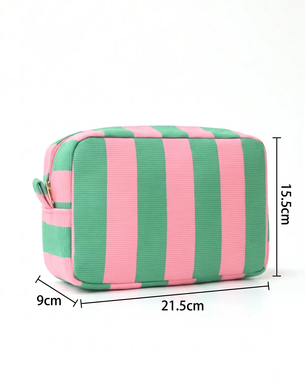 Pink Green Striped Cosmetic Bag Travel Boutique Gift SP274