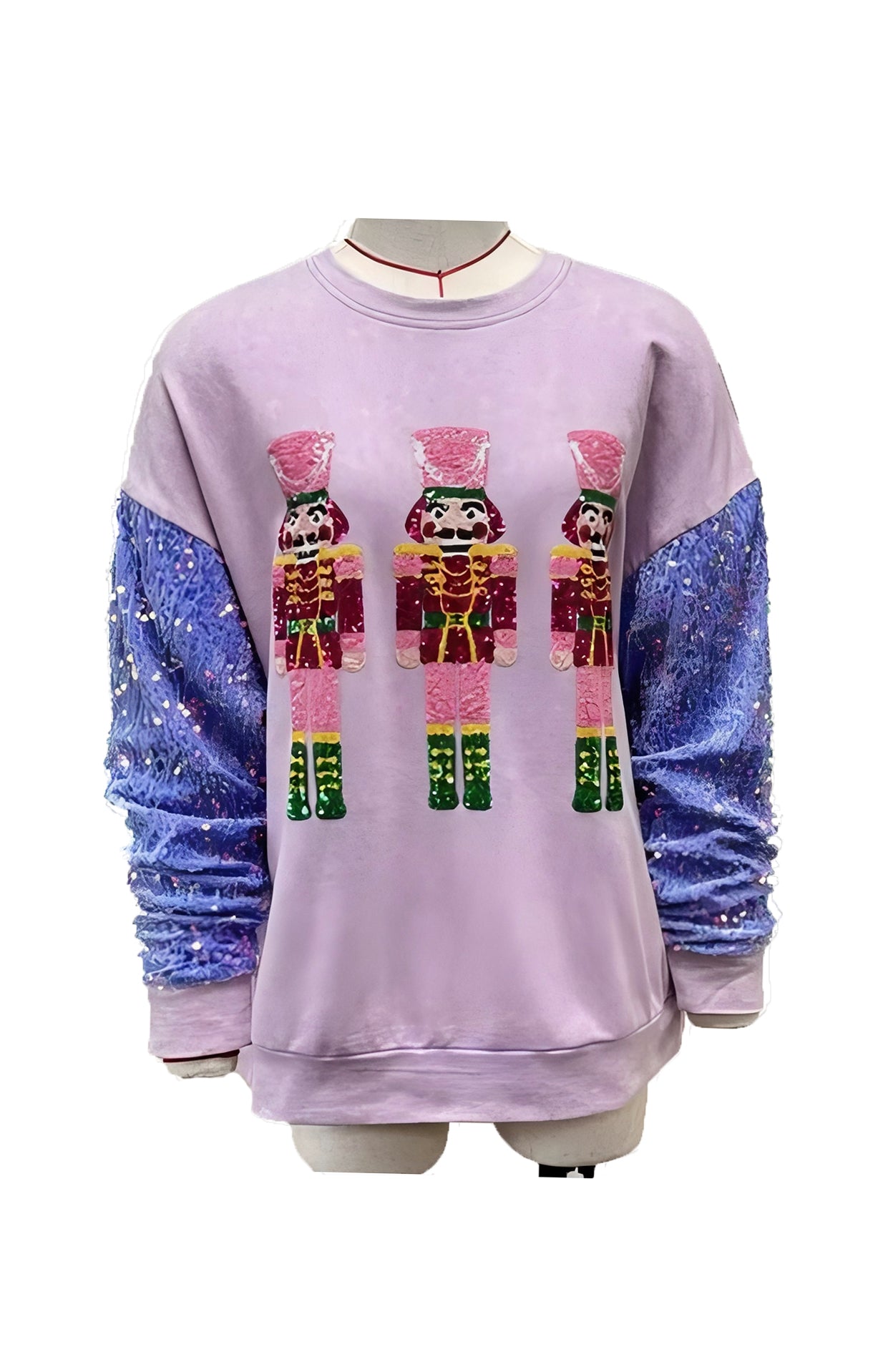 Wholesale 5 colors  Christmas Sequin long sleeve Nutcracker blouse WL010