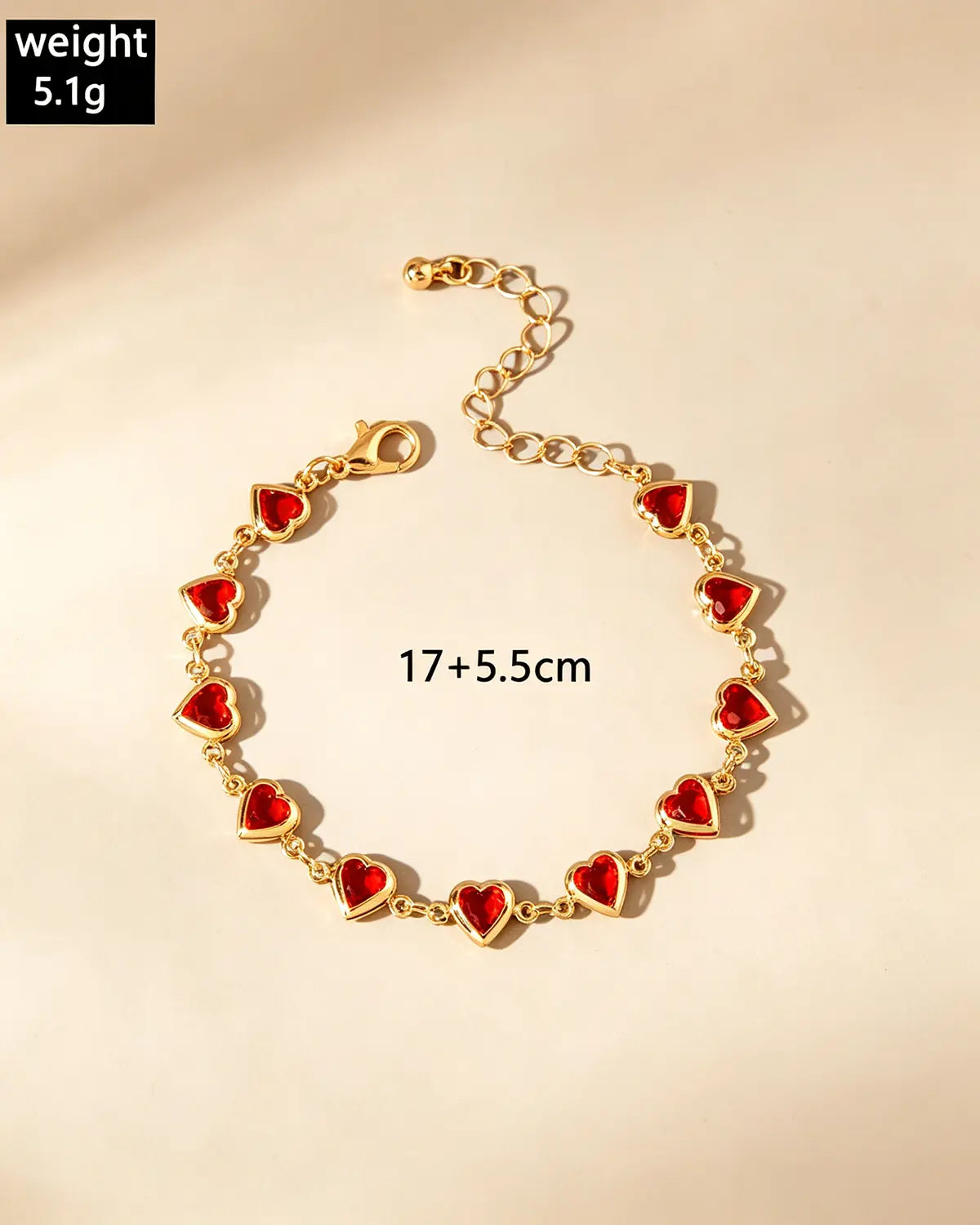 Red Heart Rhinestone Bracelet Valentine Boutique Wholesale SP345
