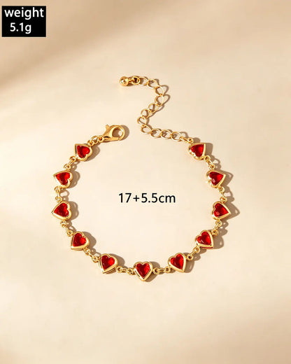 Red Heart Rhinestone Bracelet Valentine Boutique Wholesale SP345