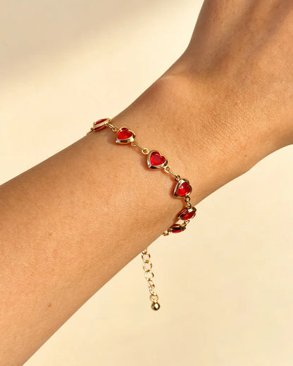 Red Heart Rhinestone Bracelet Valentine Boutique Wholesale SP345