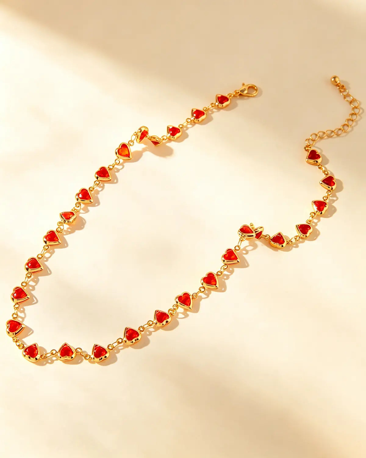 Red Heart Rhinestone Necklace Valentine SP344