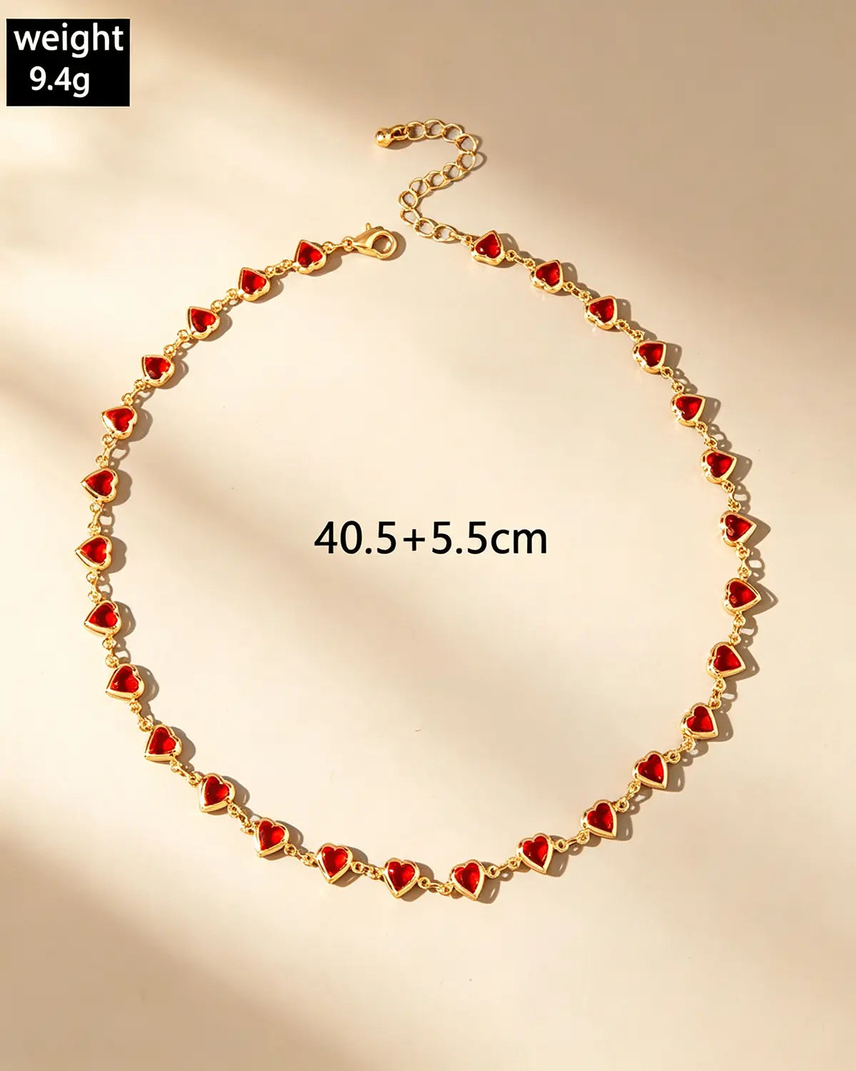 Red Heart Rhinestone Necklace Valentine SP344