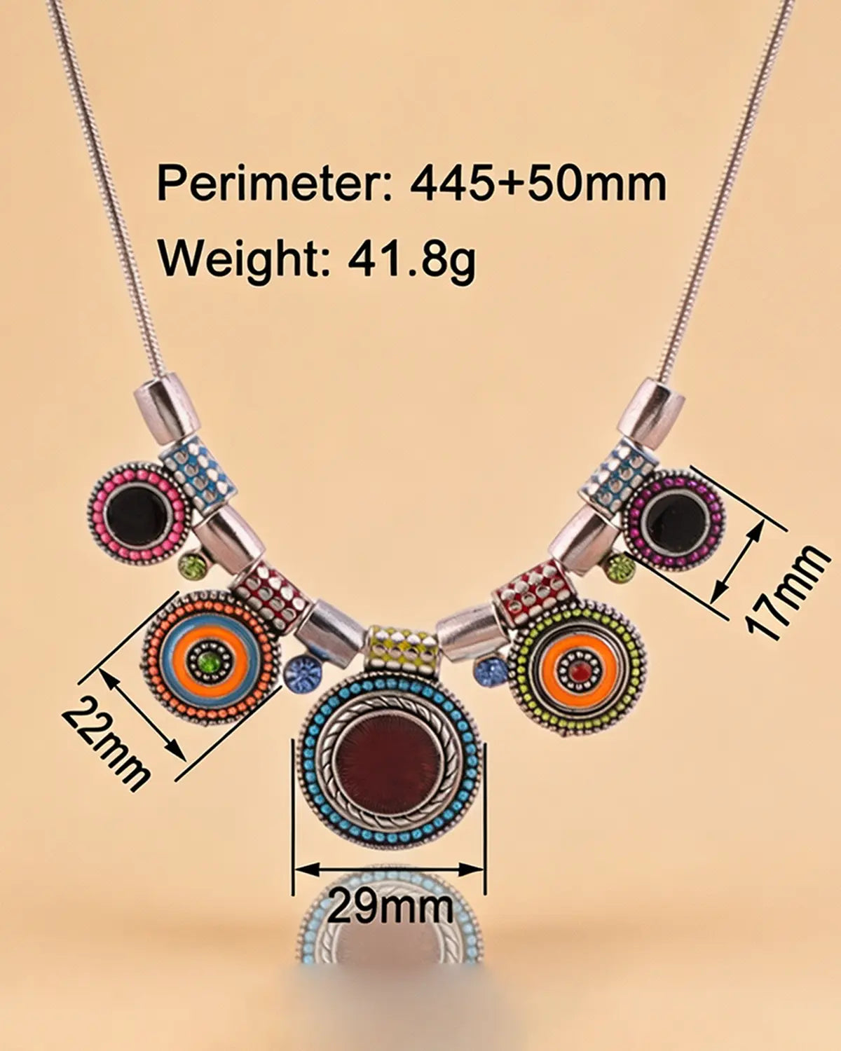Silver Colorful Boho Necklace Party Boutique SP332