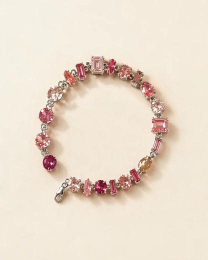 Silver Pink Crystal Bracelet Party Boutique SP314