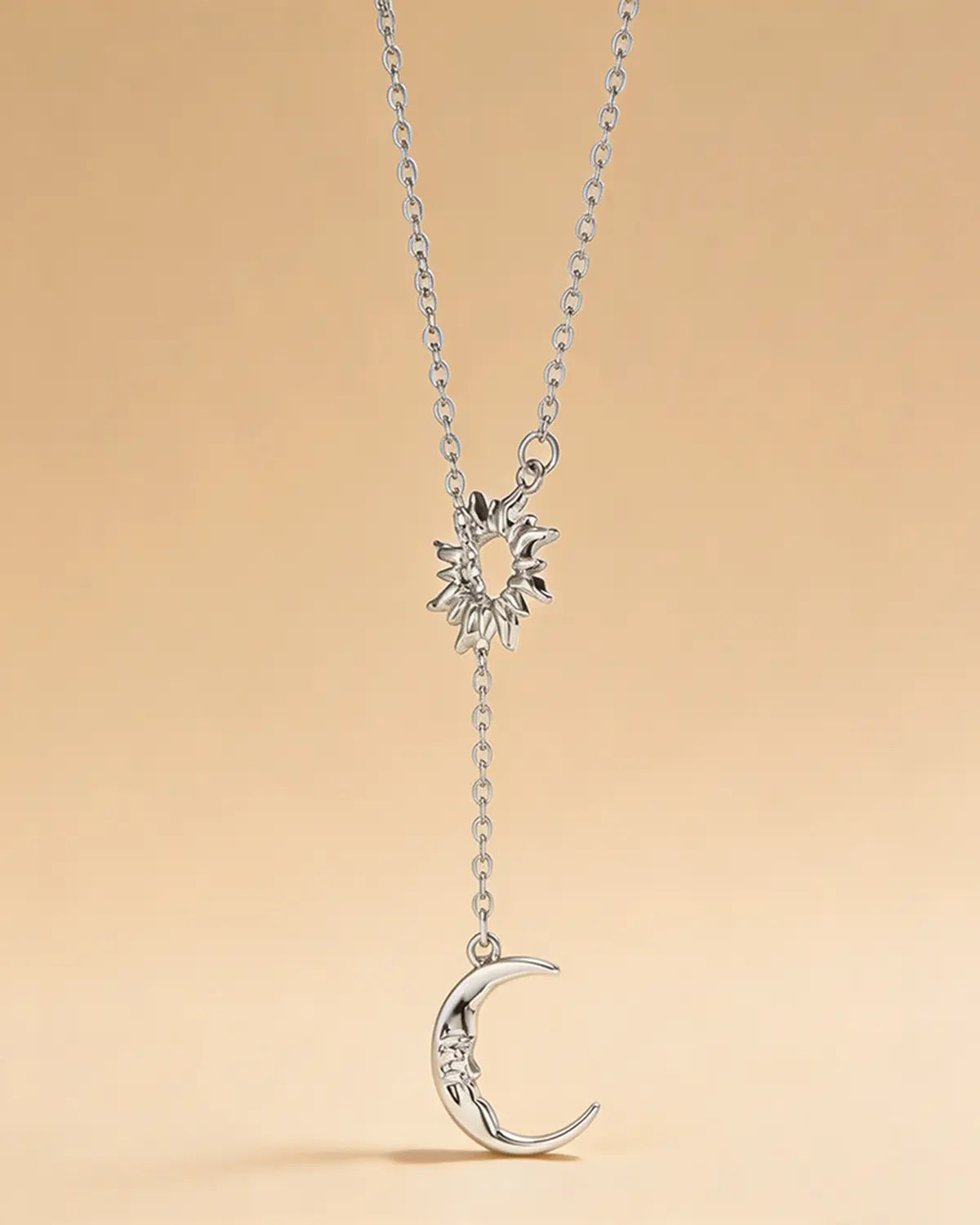 Silver Sun Moon Necklace Daily Boutique SP315-SL