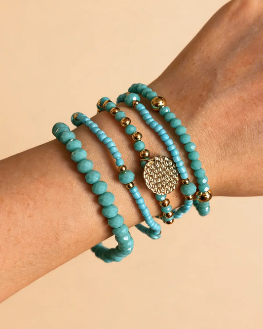 Turquoise Beaded Bracelet Set Beach Boutique SP341