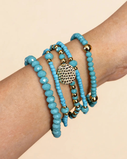 Turquoise Beaded Bracelet Set Beach Boutique SP341