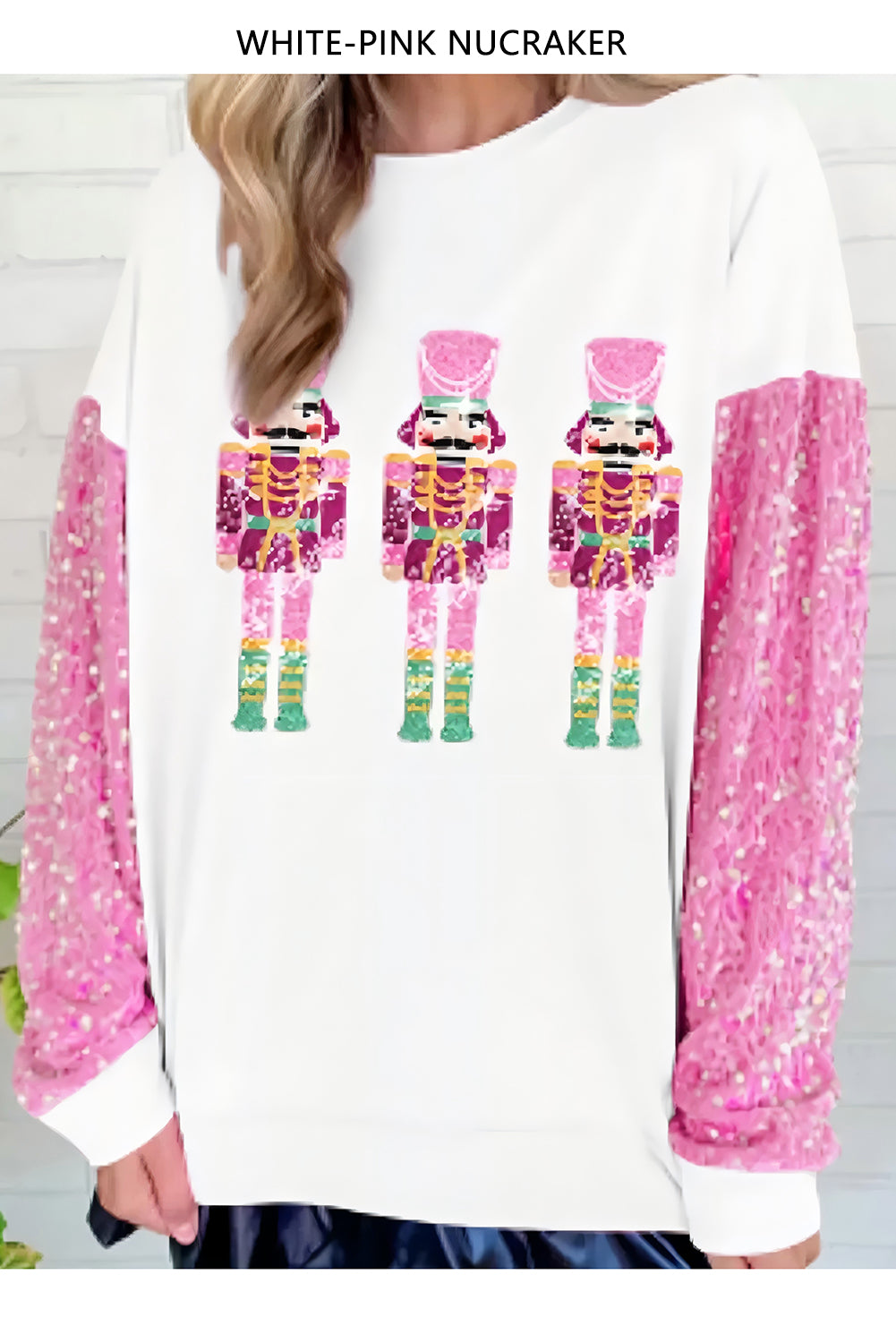 Wholesale 5 colors  Christmas Sequin long sleeve Nutcracker blouse WL010