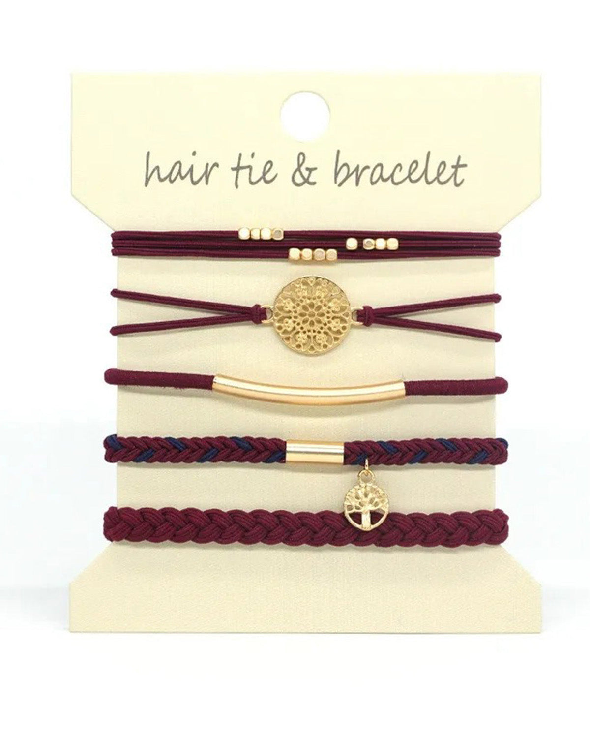 Wholesale 5PCS Hair Ties Bracelet for Women 5 Styles Soft Braided Boho Hair Bands Elastic No Damage Hair Ties for Girls thick Thin Long Curly Hair Accessories SP004
