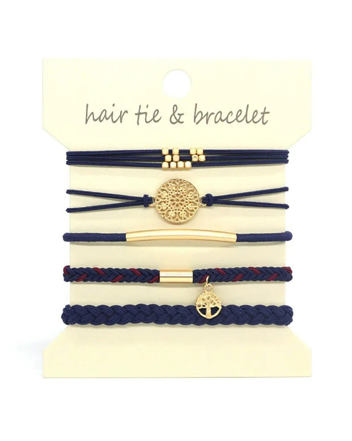 Wholesale 5PCS Hair Ties Bracelet for Women 5 Styles Soft Braided Boho Hair Bands Elastic No Damage Hair Ties for Girls thick Thin Long Curly Hair Accessories SP004