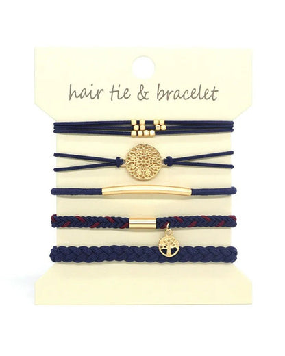 Wholesale 5PCS Hair Ties Bracelet for Women 5 Styles Soft Braided Boho Hair Bands Elastic No Damage Hair Ties for Girls thick Thin Long Curly Hair Accessories SP004