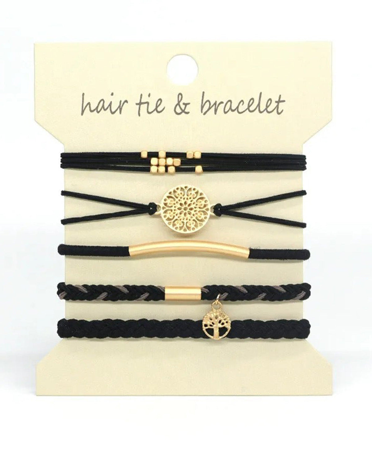 Wholesale 5PCS Hair Ties Bracelet for Women 5 Styles Soft Braided Boho Hair Bands Elastic No Damage Hair Ties for Girls thick Thin Long Curly Hair Accessories SP004