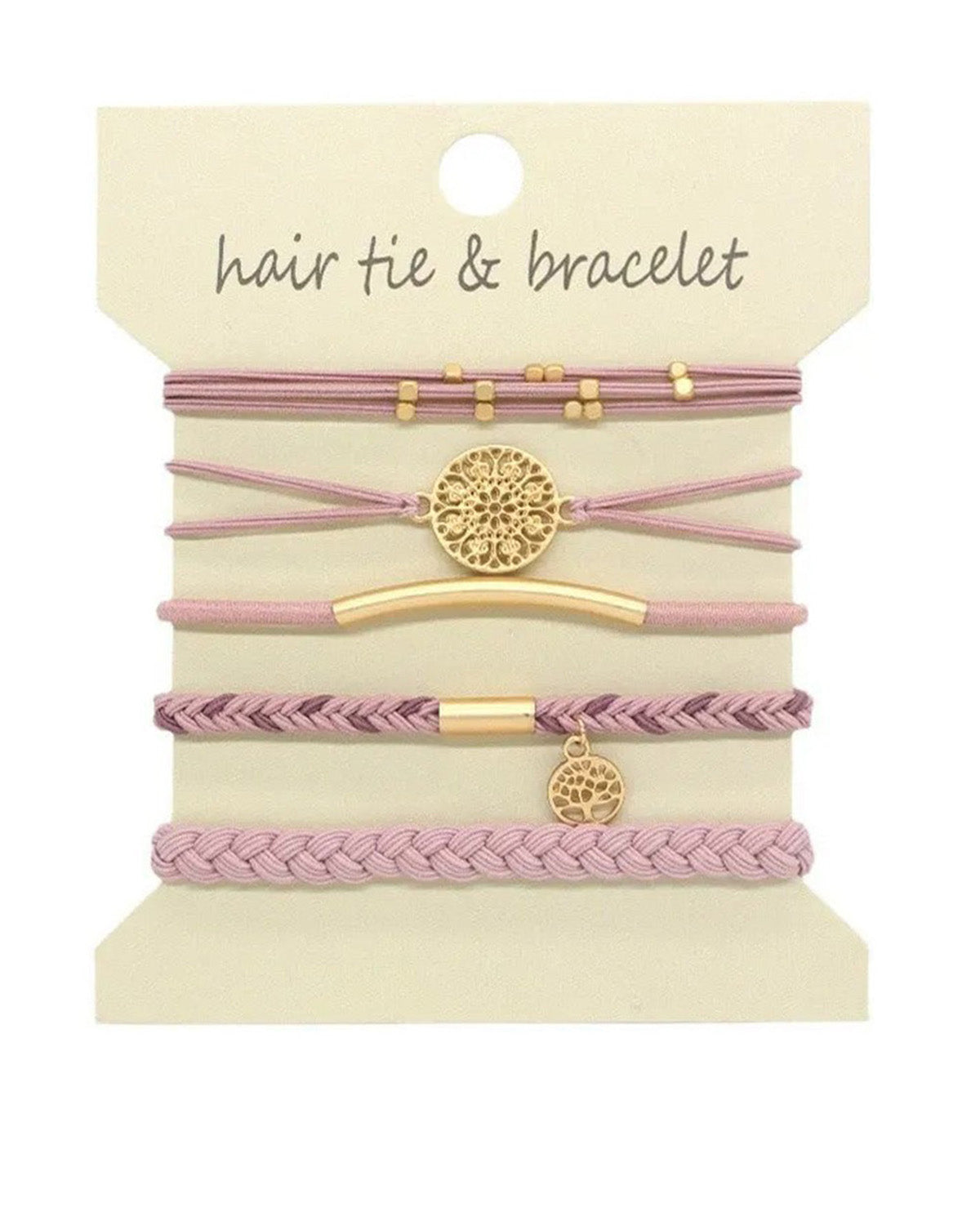 Wholesale 5PCS Hair Ties Bracelet for Women 5 Styles Soft Braided Boho Hair Bands Elastic No Damage Hair Ties for Girls thick Thin Long Curly Hair Accessories SP004