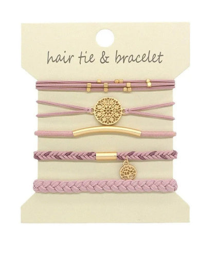 Wholesale 5PCS Hair Ties Bracelet for Women 5 Styles Soft Braided Boho Hair Bands Elastic No Damage Hair Ties for Girls thick Thin Long Curly Hair Accessories SP004