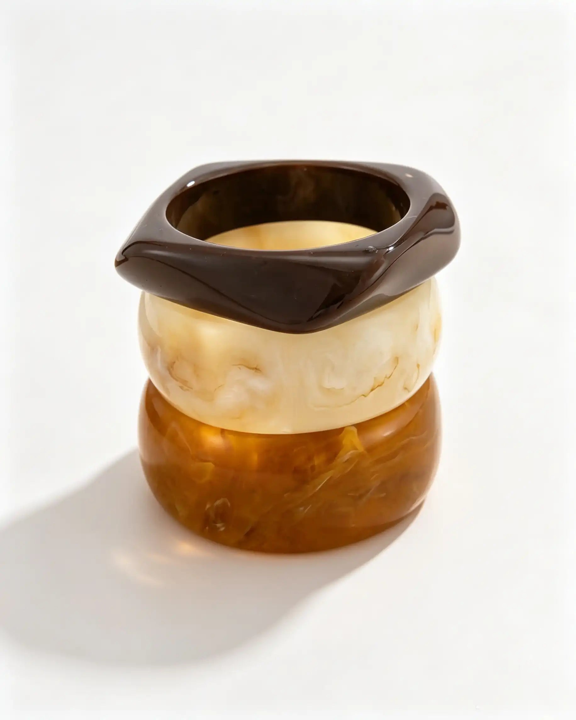 Wholesale Amber 3Pcs Resin Bangle Set Vacation Boho Jewelry SP090