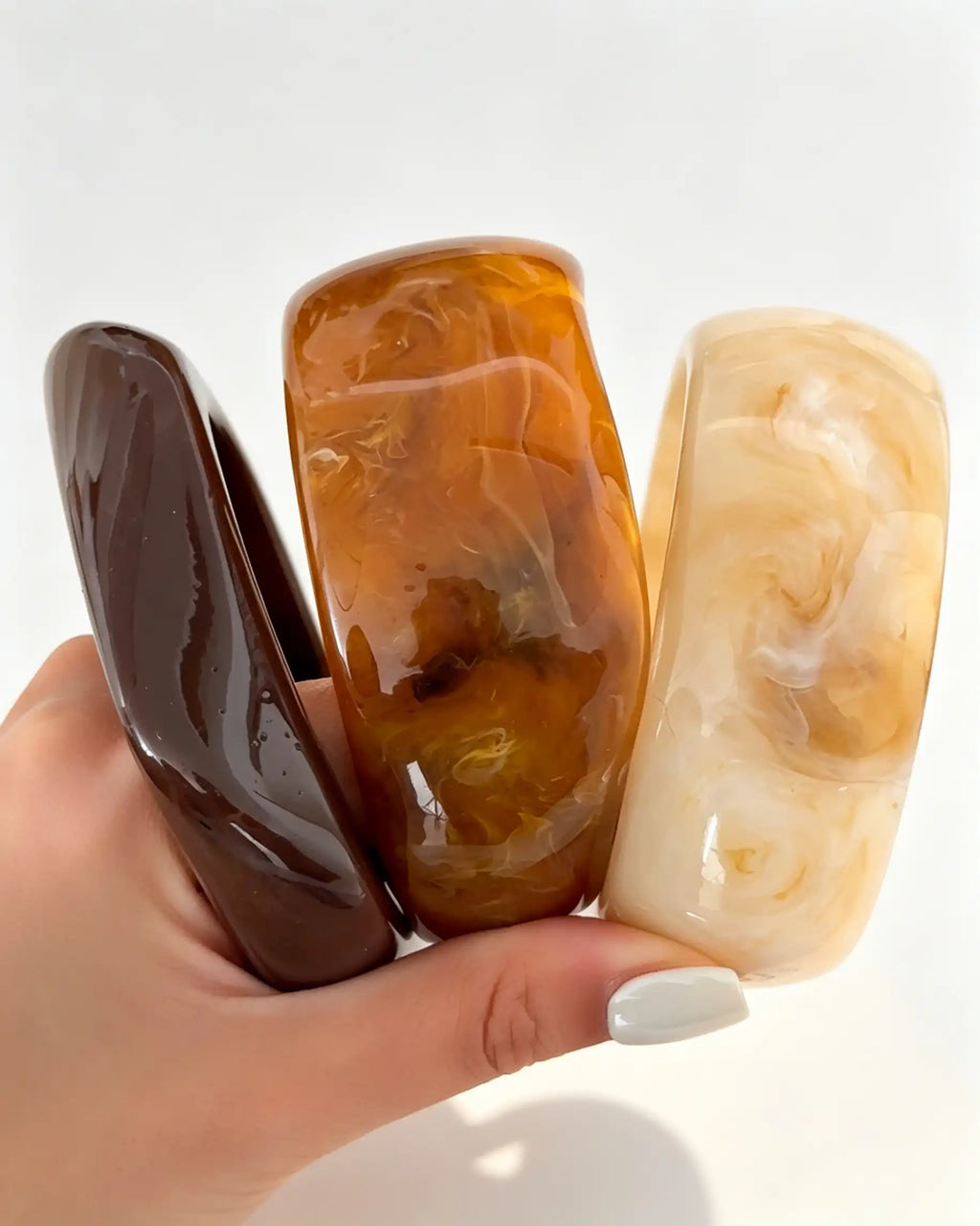 Wholesale Amber 3Pcs Resin Bangle Set Vacation Boho Jewelry SP090