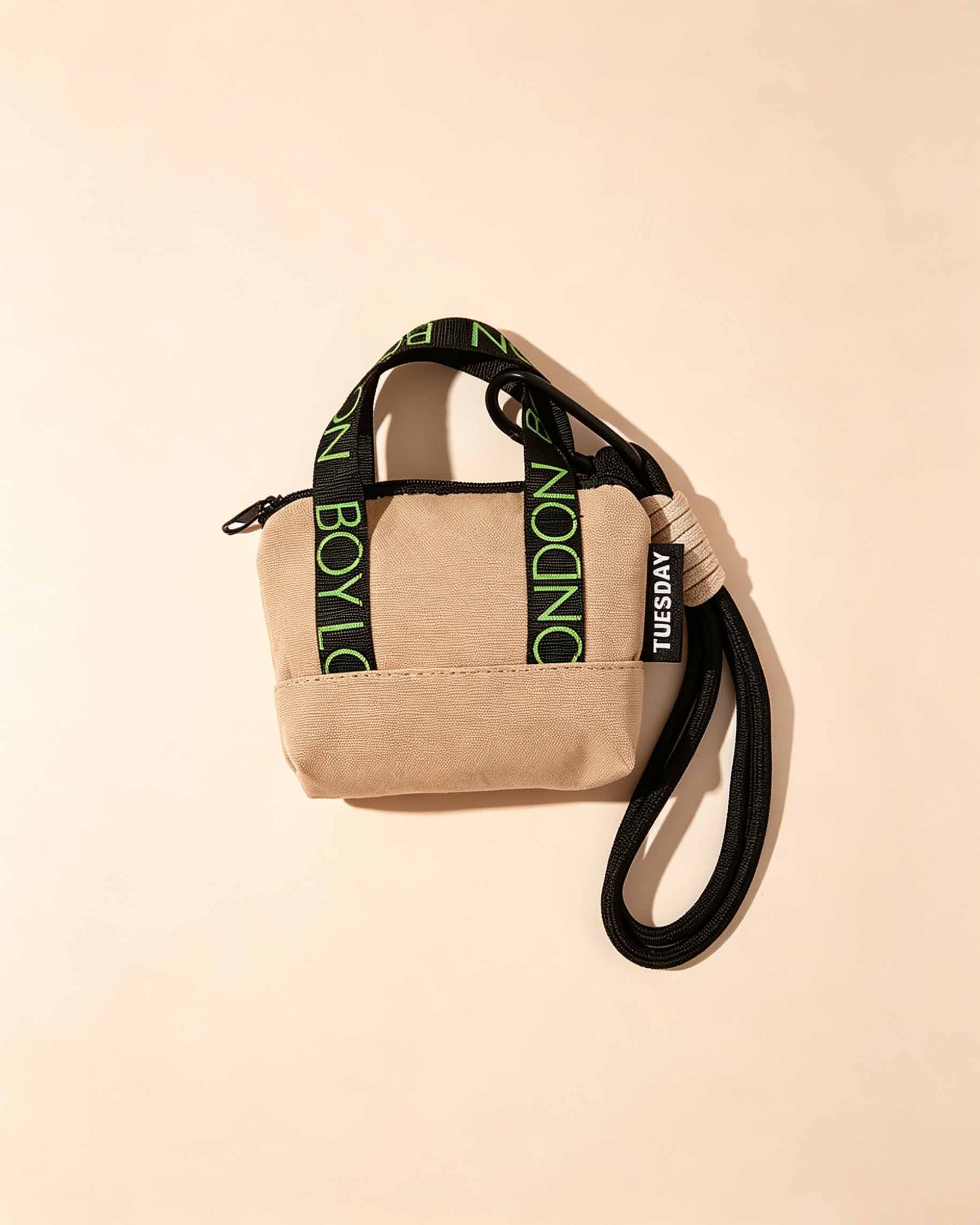 Wholesale Beige Canvas Mini Earphone Pouch Keychain Daily Accessory SP163