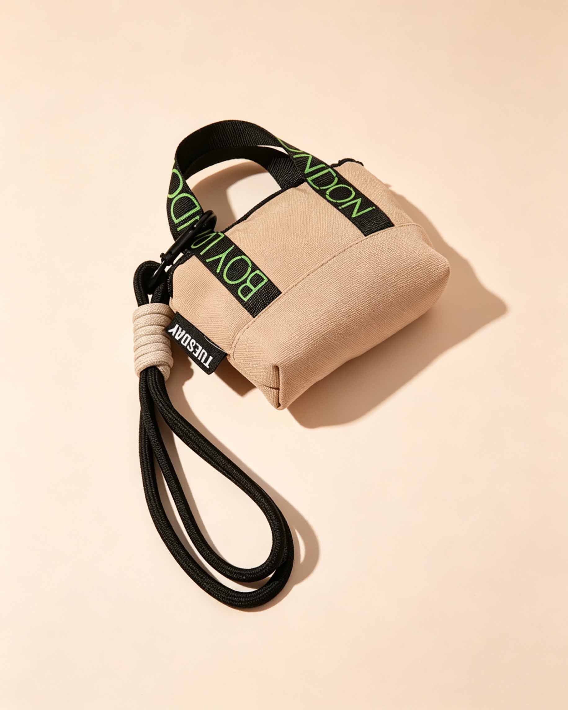 Wholesale Beige Canvas Mini Earphone Pouch Keychain Daily Accessory SP163