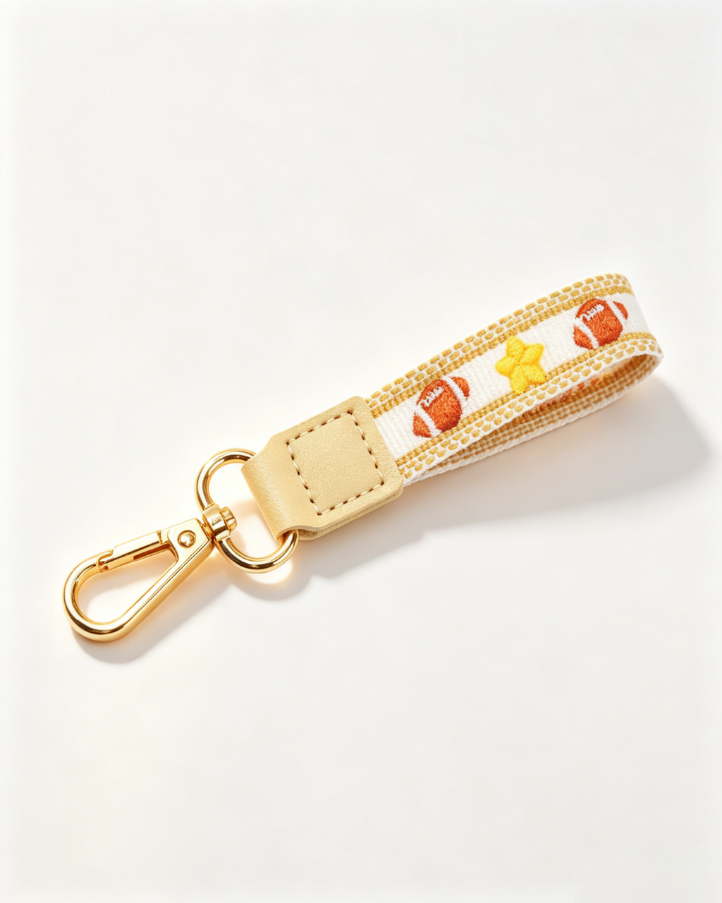 Wholesale Beige Rugby Wristlet Sports Keychain Charm SP195