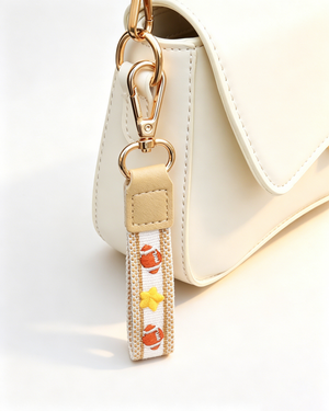 Wholesale Beige Rugby Wristlet Sports Keychain Charm SP195