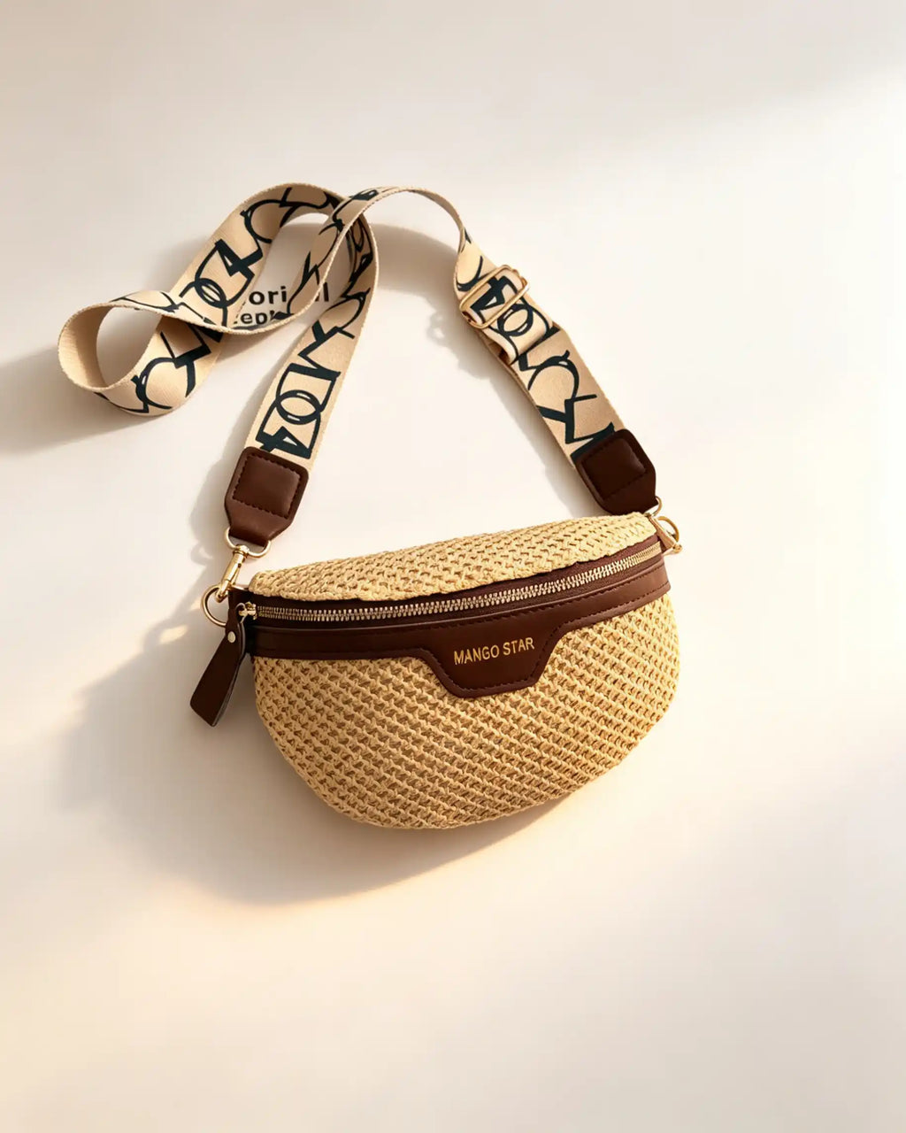Wholesale Beige Woven Vacation Fanny Pack SP121