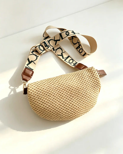 Wholesale Beige Woven Vacation Fanny Pack SP121