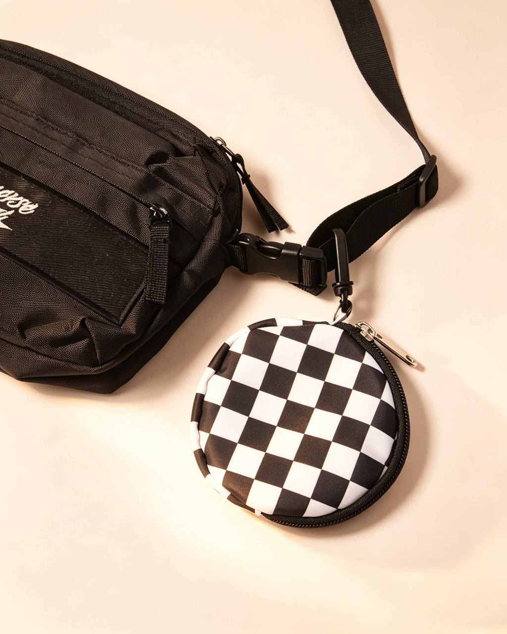 Wholesale Black Checkerboard Ultralight Mini Pouch Daily Earphone Bag SP164