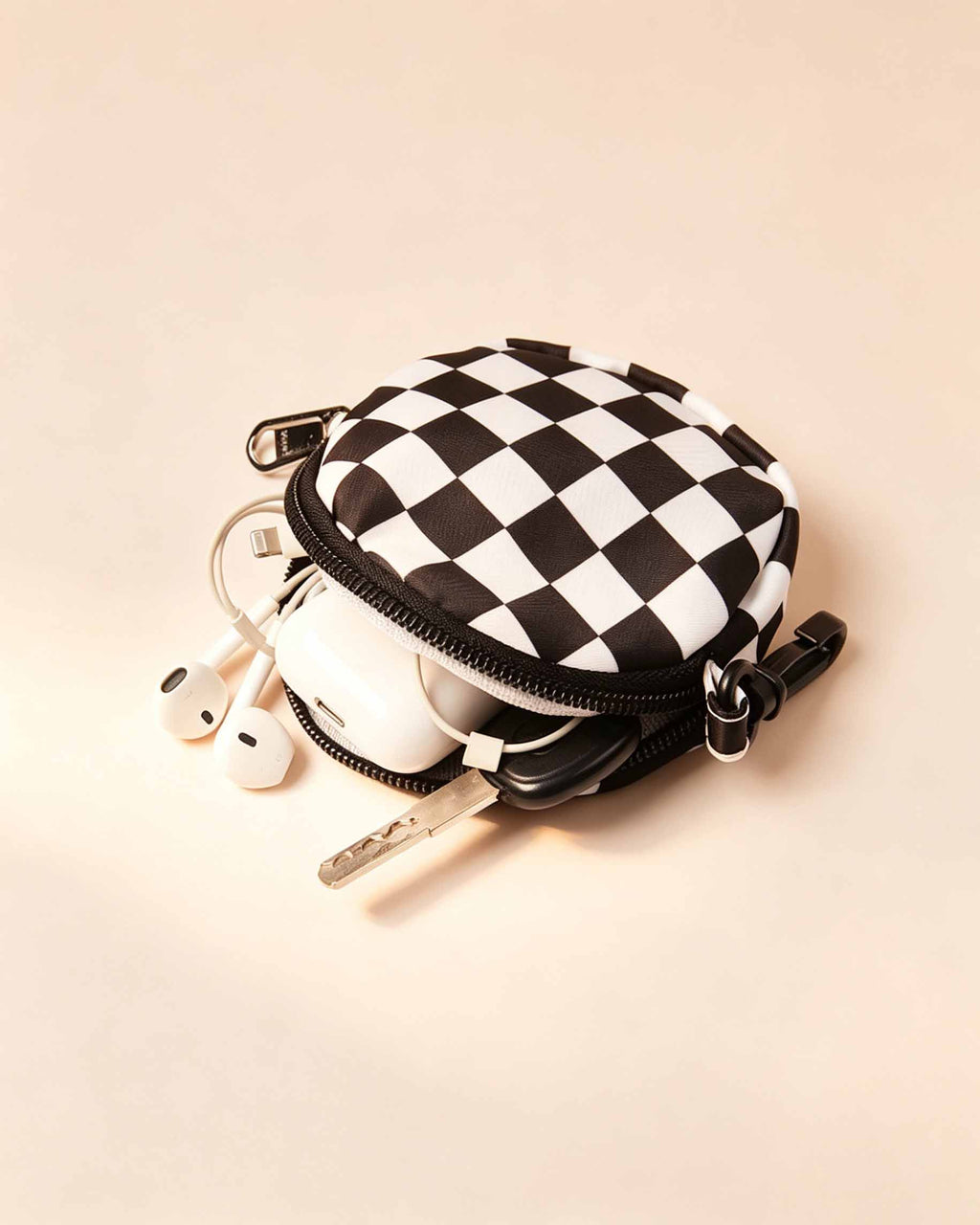 Wholesale Black Checkerboard Ultralight Mini Pouch Daily Earphone Bag SP164