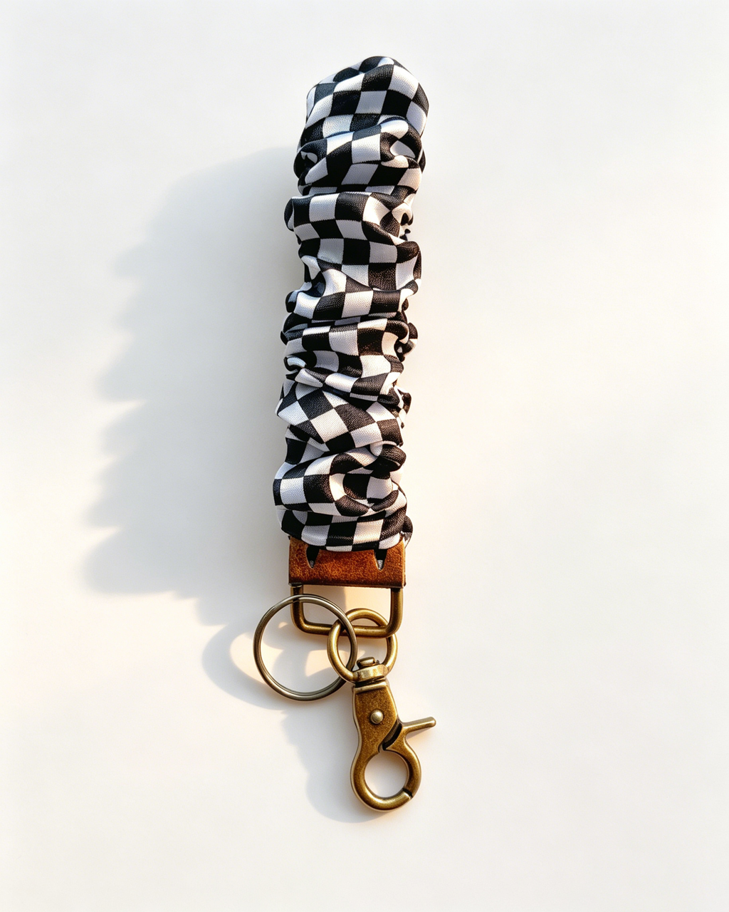 Wholesale Black Checkered Scrunchie Keychain Casual Daily Accessory SP212