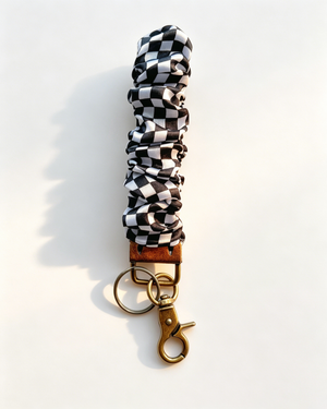 Wholesale Black Checkered Scrunchie Keychain Casual Daily Accessory SP212